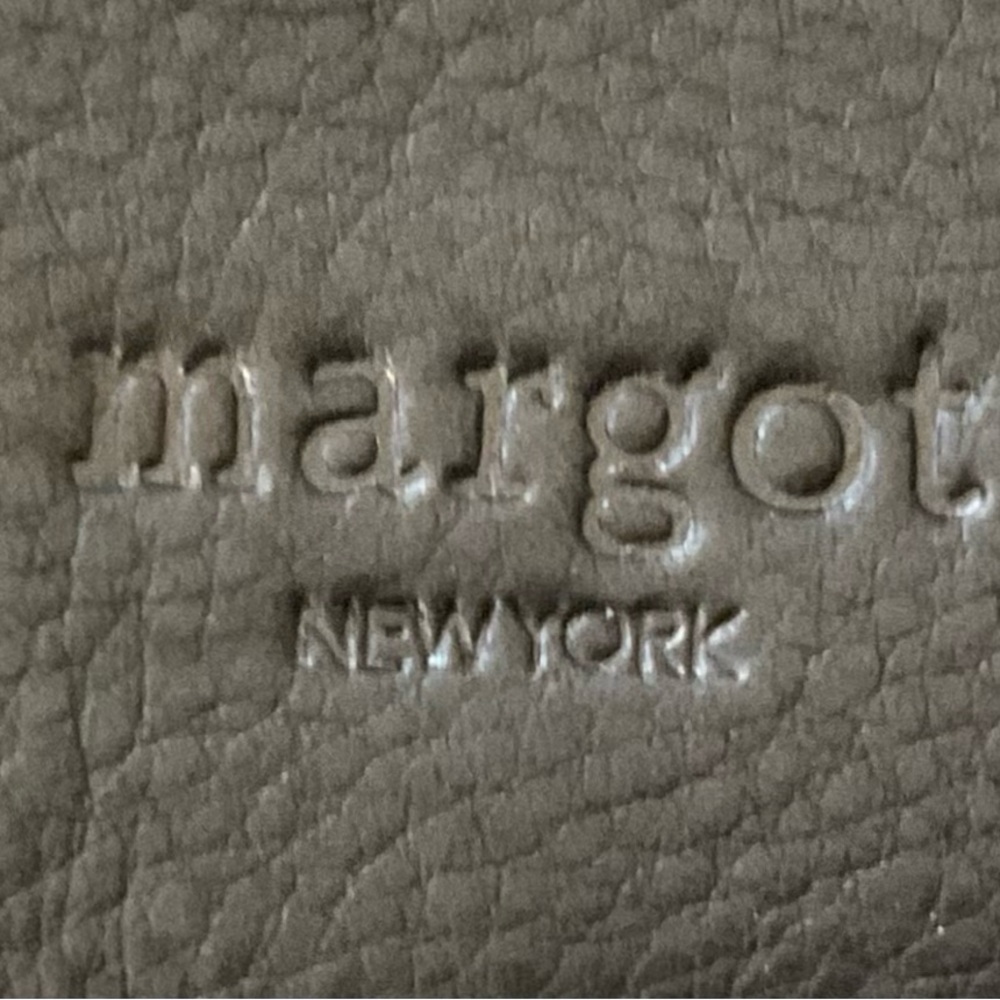 MARGOT PEBBLED LEATHER FOLD OVER BAG MULTIPLE ZIPPERS ADJUST CROSSBODY STRAP - Picture 10 of 12